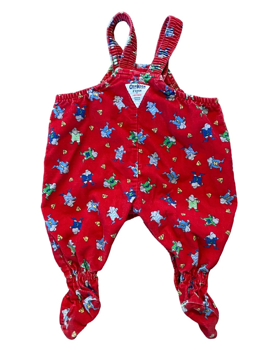 Vintage OshKosh B’Gosh Vestbak Corduroy Footie Overalls Boy/Girl